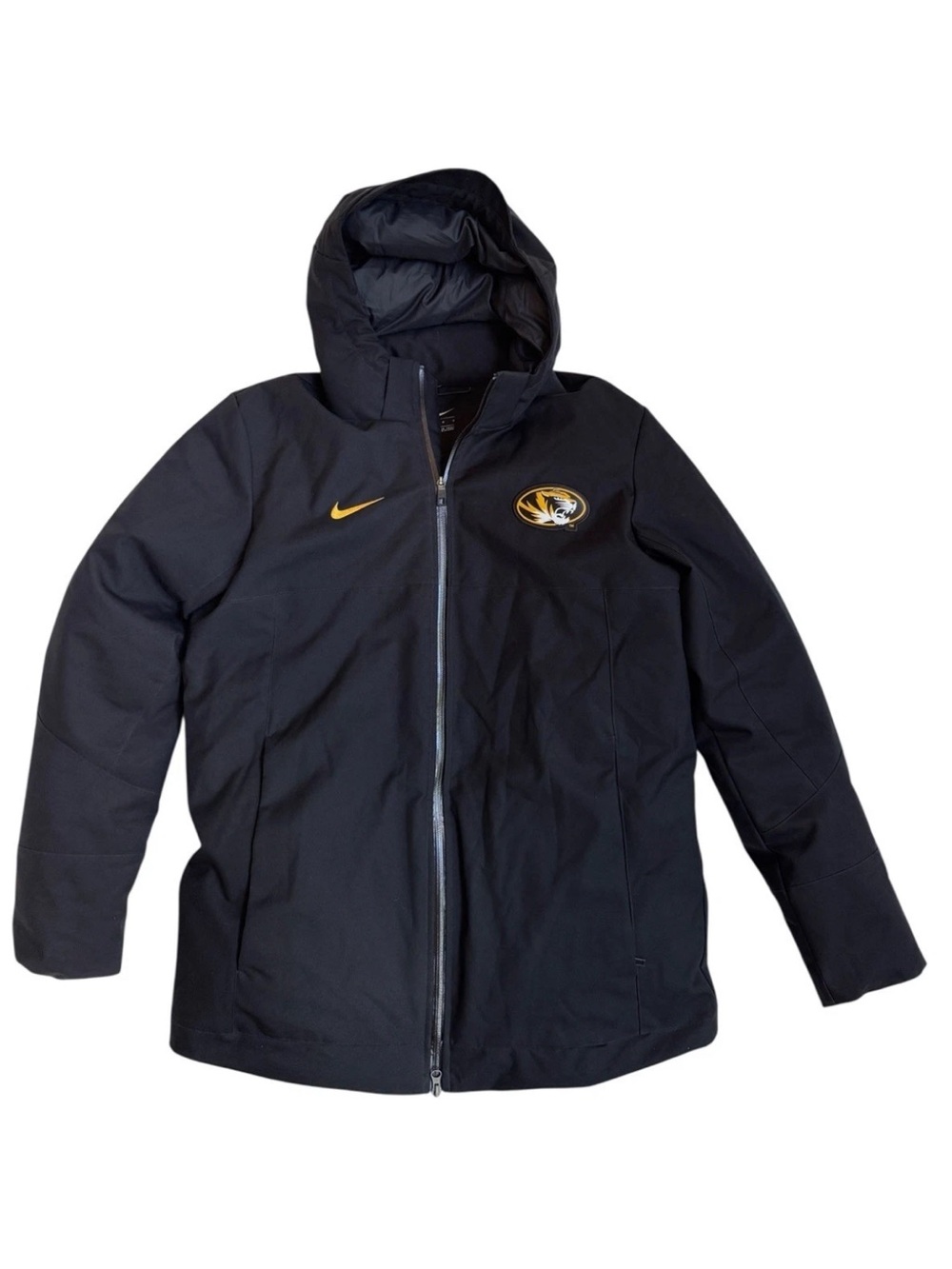 Nike Team Training Mizzou 550 Down Fill Hooded Men’s Jacket Parka Sz M Black